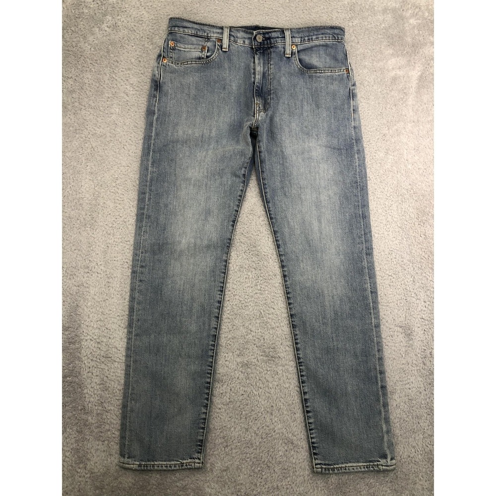 Levis 502 Jeans Mens 33x30 (Tag 33x32) Blue Premium Big E Taper Fit Denim